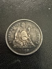 1868 S Seated Liberty Half Dime F Damaged