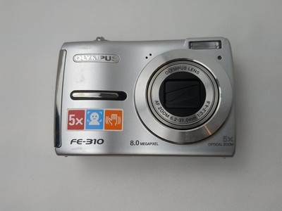 Olympus FE-310 8.0MP 5X Optical Zoom Digital Camera Silver NOT WORKING For Parts