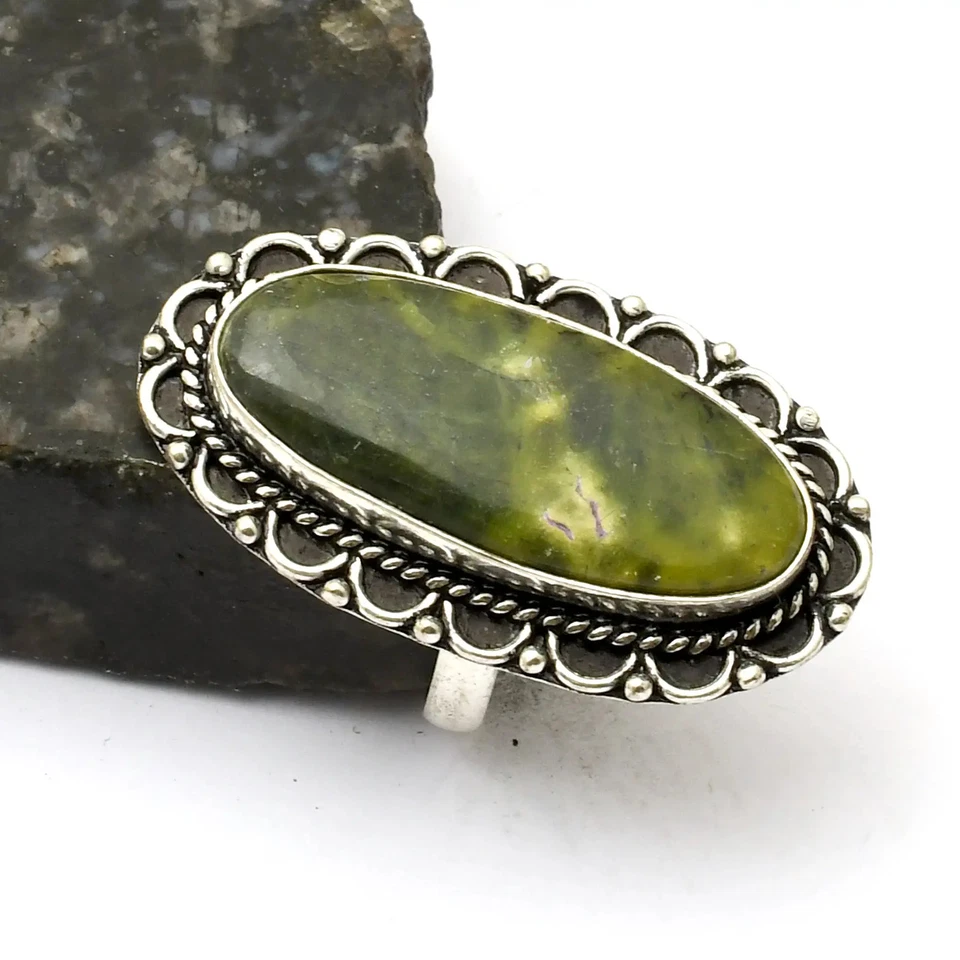 Stichtit Jaspis Edelstein Handarbeit Ring Schmuck als Geschenk US-Größe - 8 AR 33208