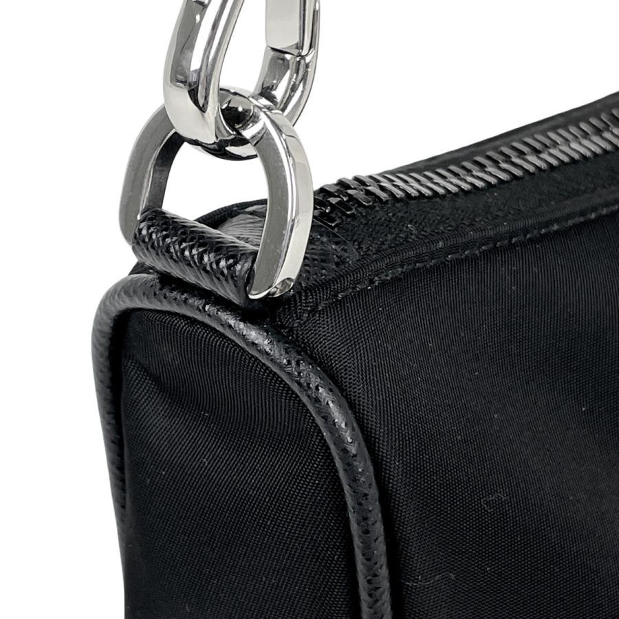 PRADA RE NYLON Plate Shoulder Bag Black Nylon with Pouch #BS757 thumbnail 8