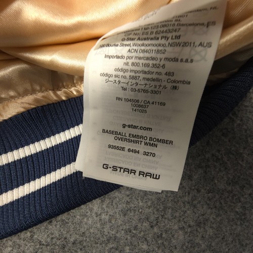 G Star Jacket womens XSMALL White Baseball embro bomber full zip winter Size XS - Picture 5 of 9