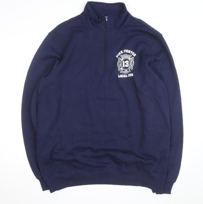 Sport-Tek Herren blau 1/4 Reißverschluss Feuerwehr Fleece Sweatshirt XLT