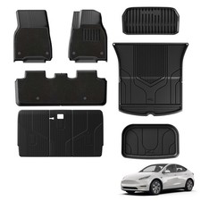 3W Floor Mats & Boot Liner & Carpets & Seat Back Mat For Tesla Model Y 2021-2024