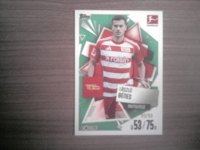 TOPPS MATCH ATTAX BUNDESLIGA 2025/2026 GREEN PARALLEL LASZLO BENES 32 #05/99