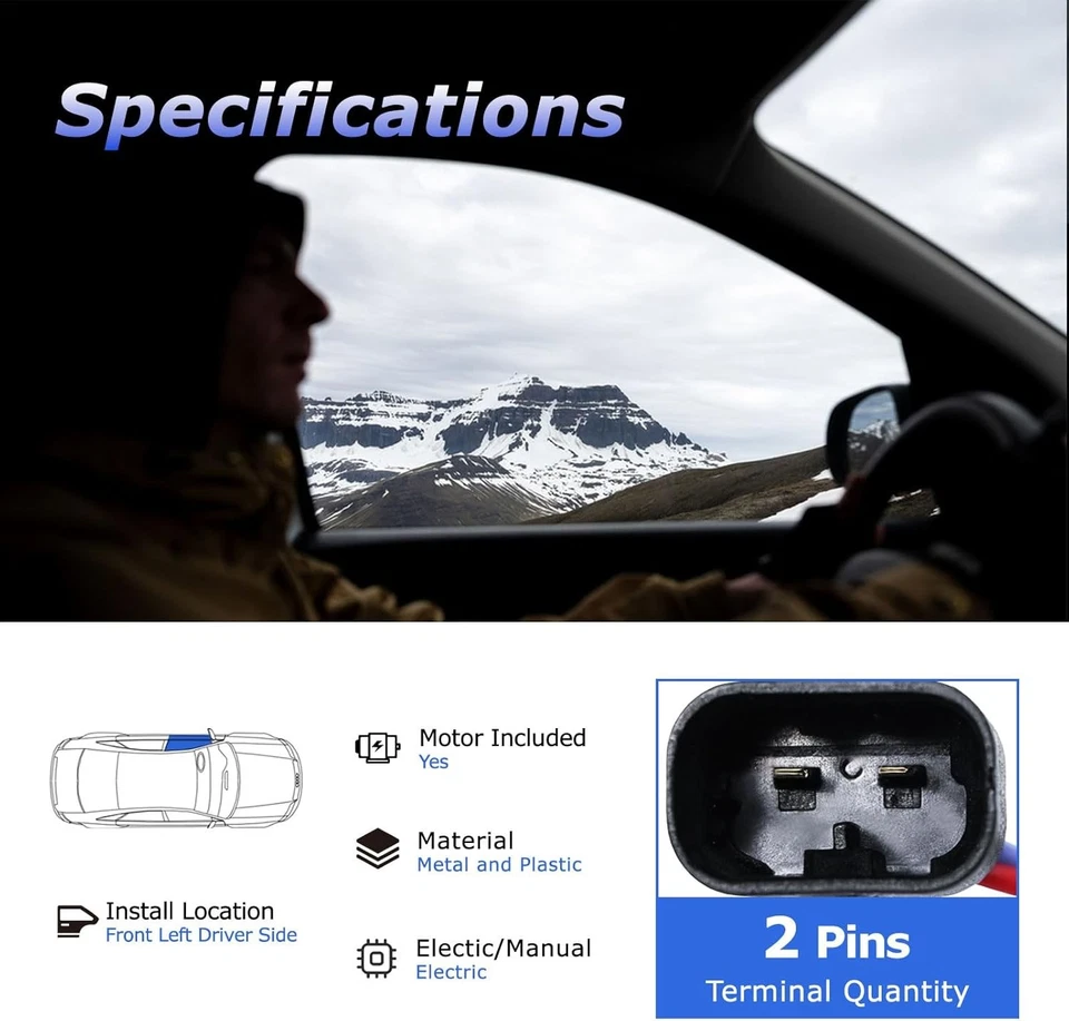 For Chevy Avalanche 1500 GMC Sierra 99-06 Front Driver Window Regulator w/Motor Foto 4 de 4