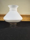 Antique Illuminator Kerosene Oil Lamp Chimney Base White Satin Milk Glass Shade