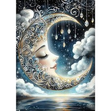 DIY Moon Goddess Diamond Painting Kits for Adults, Diamond Gem Art Painting for