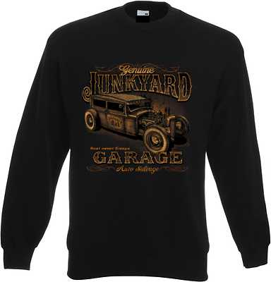 Sweatshirt schwarz V8 Hot Rod US Car-&`50 Stylemotiv Modell Junkyard