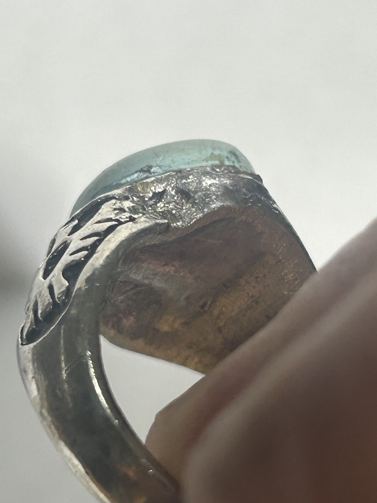 Thunderbird Native Old 925 Turquoise Ring Size 10… - image 14