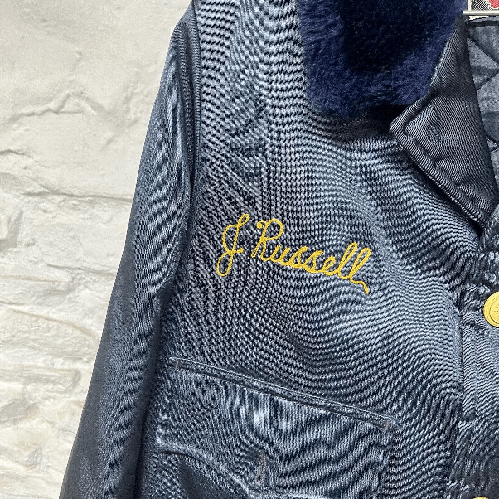 Super Chief Million Mile Truck Driver Quilted Police Bomber Jacket Vtg 70s 80s - product detail image 6