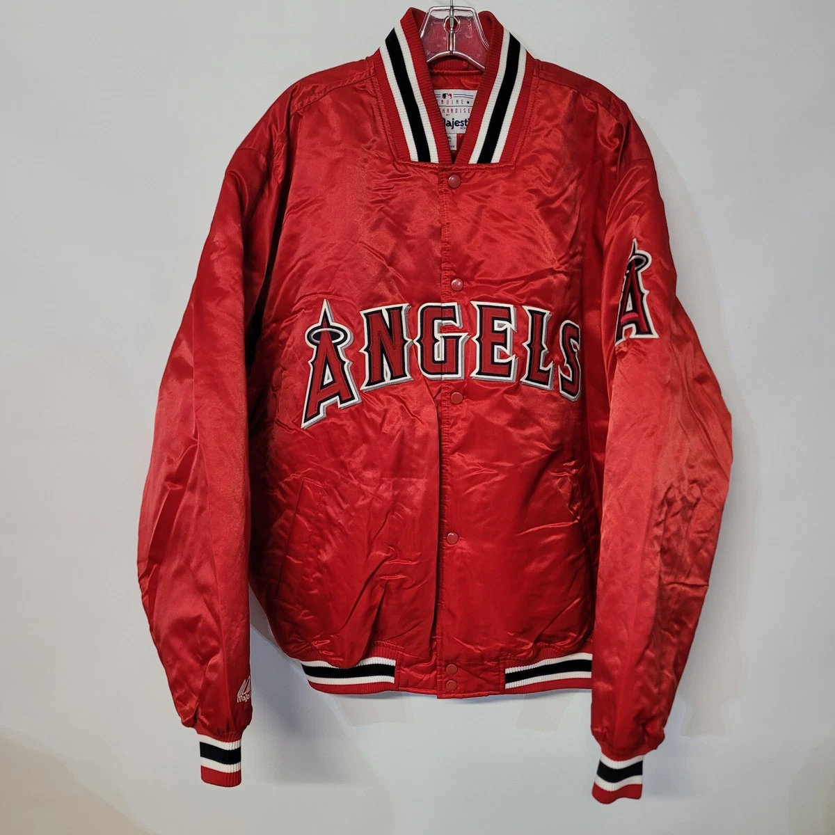 Rare Vintage Majestic Los Angeles Anaheim Angels Satin Bomber Jacket Men  2XL EUC | eBay