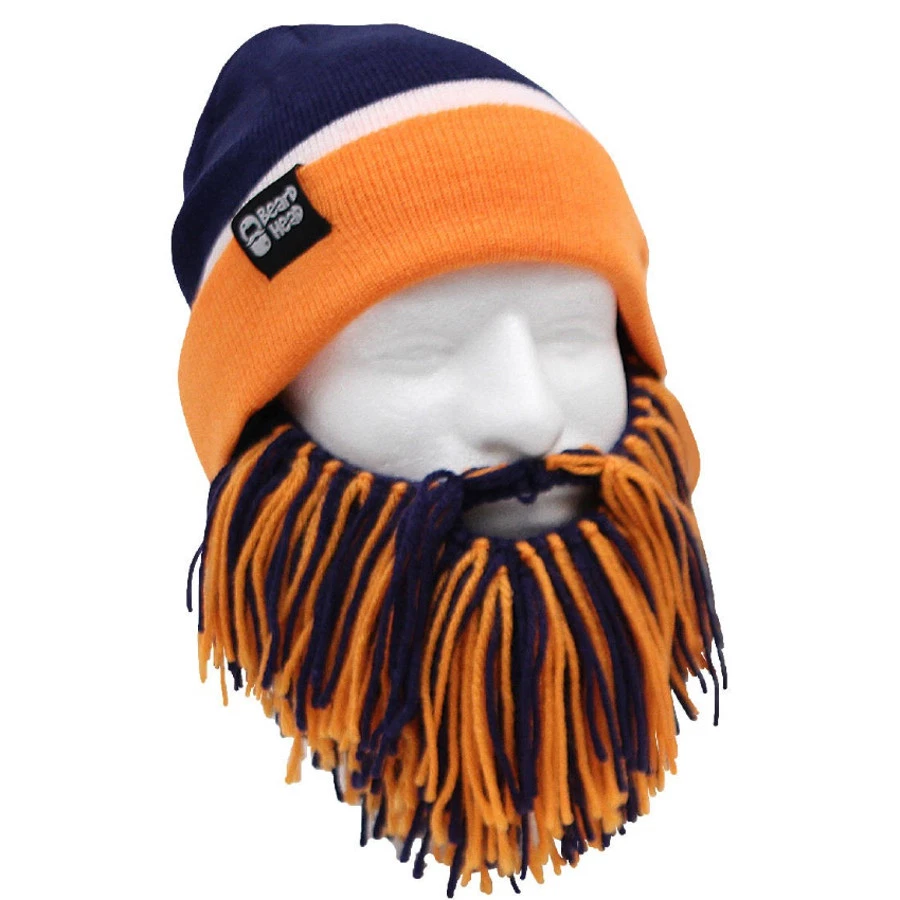 Beard Head Denver Broncos Blue Orange Knit Football Bearded Mask & Hat