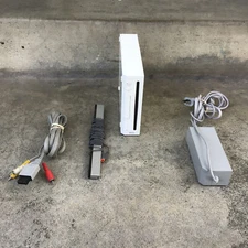 Nintendo Wii White Console RVL-001 with Sensor Bar & Cables - Tested