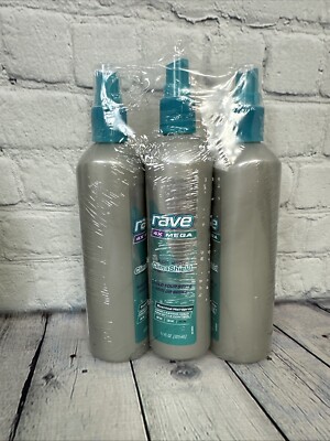 3 Rave 4X Mega Clima Shield Extra Humidity Protection scented Hairspray, 11oz.