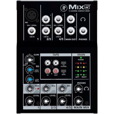 Mackie Mix5 5-Channel Compact Mixer with Single MIc Pre