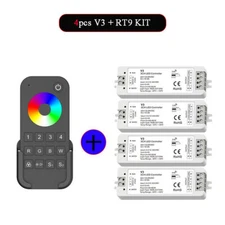 2.4G LED Controller Single Color/CCT/RGB Strip+4 Zone Wireless RF Remote Control