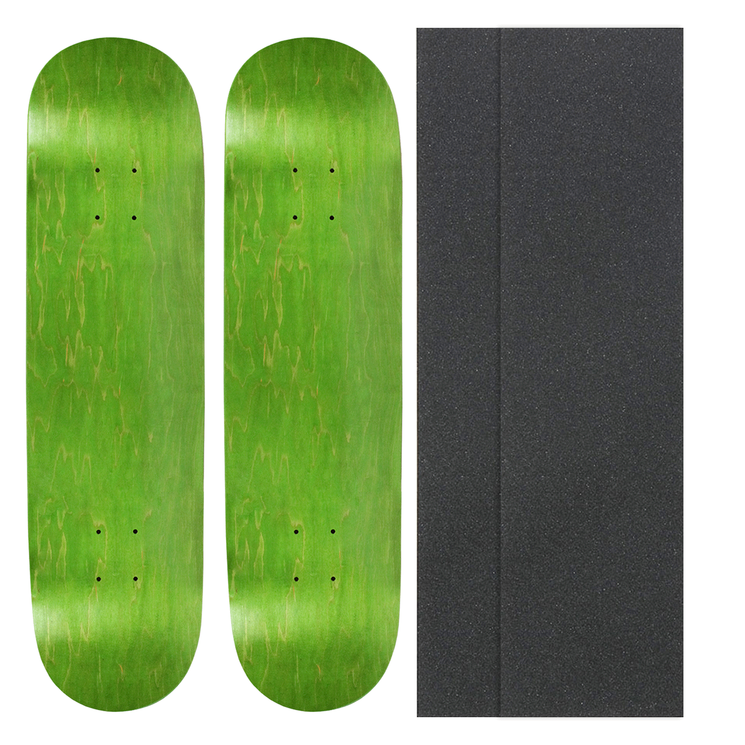 2 Blank Skateboard Deck - 7.75 in - Stain Green w/Jessup Grip