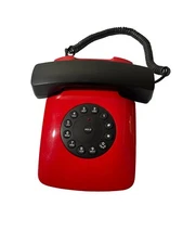 Vintage Telequest Grand Prix Telmax Duluxe Desk Red Telephone