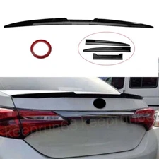 Gloss Black Rear Trunk Spoiler Lip Tail Top Roof Wing Trim Adjustable For Toyota