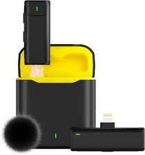 Wireless Lavalier Microphone for iPhone/iPad, with Charging case Noise Cancel