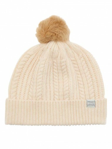cream bobble hat