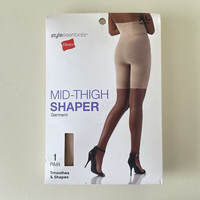 Hanes Style Essentials Mid-Thigh Shaper Garment Nude Size XL