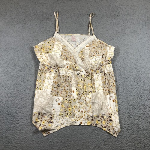 No Boundaries Tank Top Women 3XL White Coquette Baby Doll Lace Bow Y2K Boho
