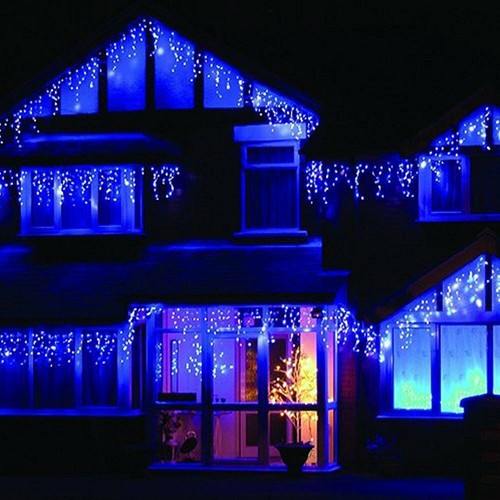 13ft 96LED Fairy Icicle Curtain Lights Party Indoor Outdoor Xmas Home Decor Lamp