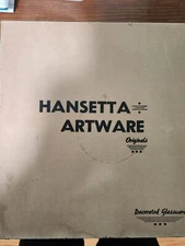 Hansetta Artware Co NY Tall Tom Collins Hand Painted Flowers Frosted Glasses USA