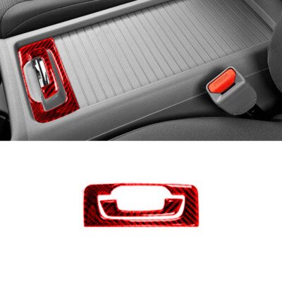 For Honda CR-V Red Carbon Fiber Floor Console Compartment Handle Cover Trim