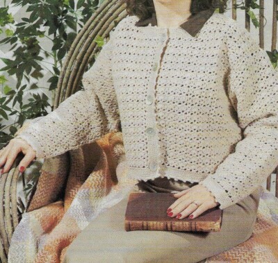 PICOT CARDIGAN SWEATER 3 SIZES WOMEN'S DIGEST SIZE CROCHET PATTERN INSTRUCTIONS