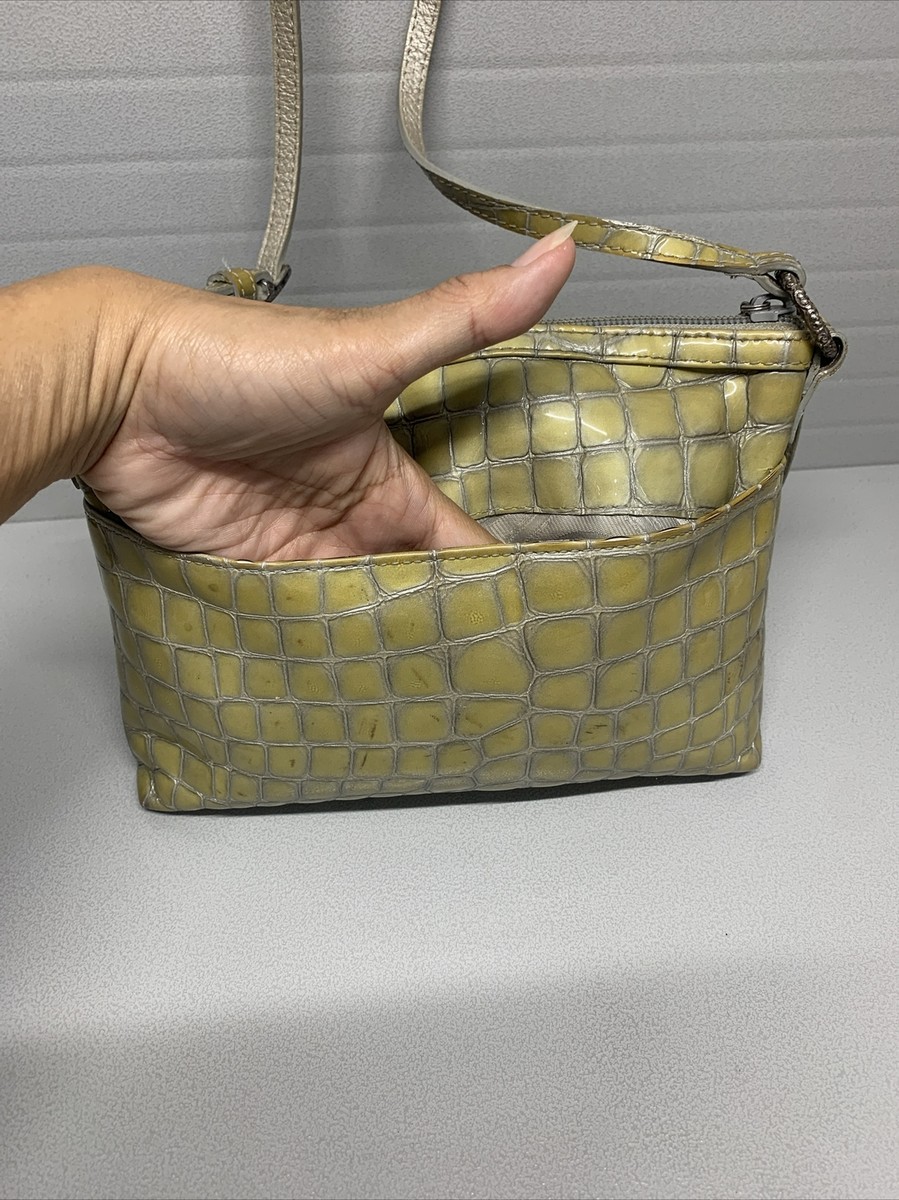 Brighton leather croc embossed gold silver two tone metallic Brighton Gold/gray Patent Leather Croc Embossed Small  main image 4