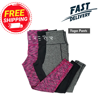 3 Pack Women s Leggings w/ Pockets   Yoga Pants for Workout, Running | USA