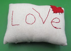 Vintage Doll Pillow Handmade Plaid Country Style 4.5" X 6" — photo 1