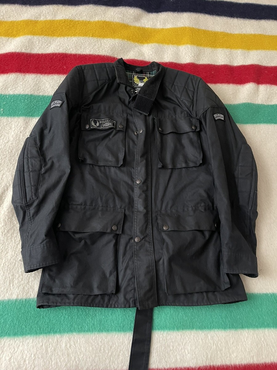 Vintage Belstaff Trailmaster Professional Waxed Black Jacket 