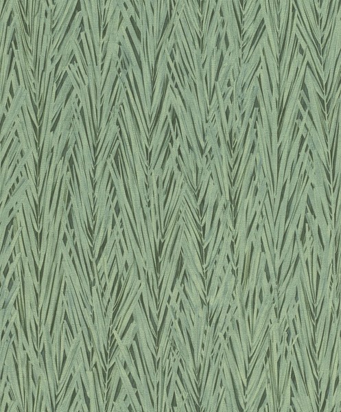 Tapete Vlies Rasch BläTter Palme GrüN Schwarz Glanz 554175 (4,86€/1Qm)-image