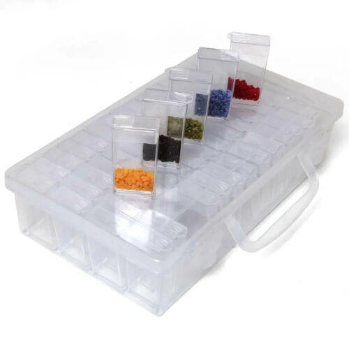 64 Pot Diamond Painting Storage Boxes Bead Organiser Tray Beads Embroidery Case - Picture 2 of 9