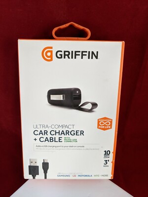 Griffin PowerJolt Mobile Select Series 10W Ultra-Compact Car Charger + Cable