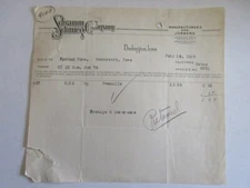1925 Schramm & Schmieg Company Invoice for Overalls Rystad Bros Rembrandt, IA