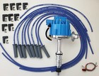 FORD FE 390 427 428 HEI DISTRIBUTOR + BLUE 8.5mm UNIVERSAL SPARK PLUG WIRES USA
