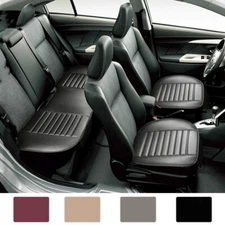 Universal Leather Car Seat Cover Full Surround Front Rear Back Cushion Protector