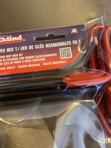 Eklind Tool 3/32" - 1/4" SAE T-Handle Hex Key Set 6 in. 8 pc. USA-NEW - Picture 3 of 4
