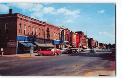 La Grange Indiana Street Scene Cars Coca Cola Advertising~IN Posted Postcard-N4