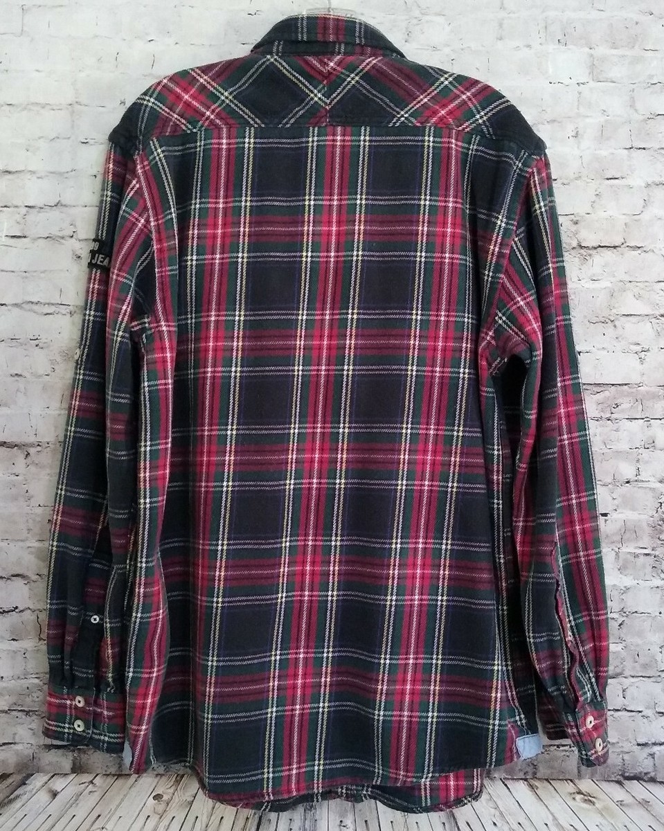 Nautica Jeans Heavy Plaid Flannel Button-Up Shirt Medium | eBay