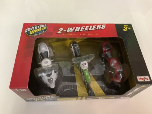 Maisto 1/18 Motorcycles Honda 2 Wheelers CBR600RR Busa KLX Set of 3
