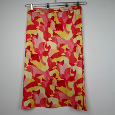 Ming Wang Skirt Women  s Size XL Multicolor Abstract Print Crepe de Chine A-Line