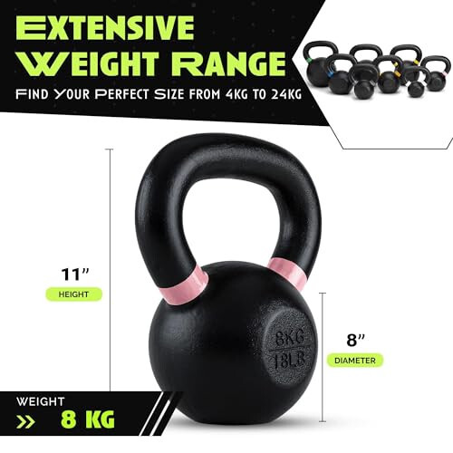 Rage Fitness Kettlebells, Einzelguss, ohne Schweißgelenke, breiter Griff, Stren - Bild 5 von 7