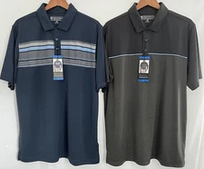 Pebble Beach Men’s Performance Dry-Luxe Performance Polo Black/Blue S/L/XL NWT