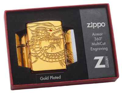 Zippo Feuerzeug vergoldet Chinese Dragon 29265 SAMMLERSTÜCK Brandneu