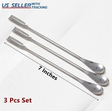 Scientific Lab Micro Spatula 7" Stainless Steel Scoop/Spoon Ends - Set of 3Pcs